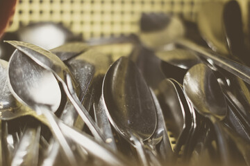 Heap of old aluminum spoons. Is this cookware utensils bad, harmful to cook eat or safe. Cheap...