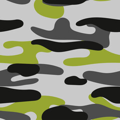 Fototapeta na wymiar Military camouflage seamless pattern. Khaki texture. Trendy background. Abstract color vector illustration. For design wallpaper, fabric, wrapping paper.