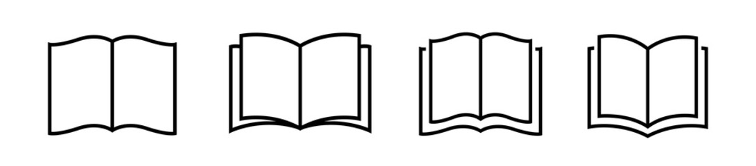 Vector book icons set logo