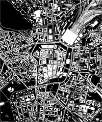 map of the city of Leipzig, Saxony, Germany