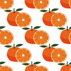 Seamless pattern with orange. Vector illustration. Citrus fruit. Healthy natural food. Organic and eco. This is a background for printing on fabric and textiles and wallpapers.