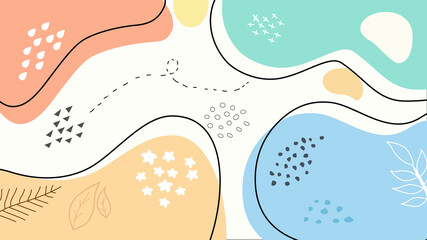 Abstract creative backgrounds in minimal trendy style.abstract floral backgrounds for instagram posts. Vector trendy minimal templates in bright style