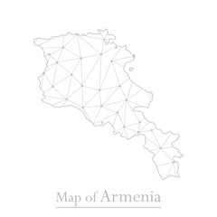 Vector map of Armenia with trendy triangles design polygonal abstract. Vector illustration eps 10.