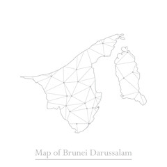 Vector map of Brunei Darussalam with trendy triangles design polygonal abstract. Vector illustration eps 10.