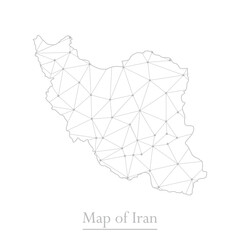 Vector map of Iran with trendy triangles design polygonal abstract. Vector illustration eps 10.