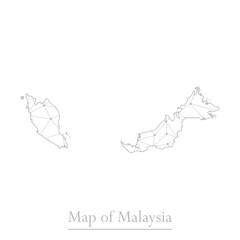 Vector map of Malaysia with trendy triangles design polygonal abstract. Vector illustration eps 10.
