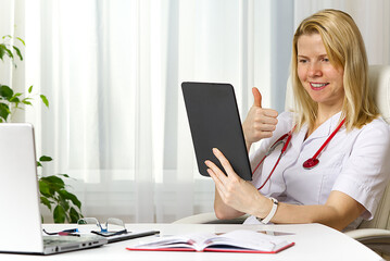 telehealth concept. Remote medical help for distance patient, telemedicine.