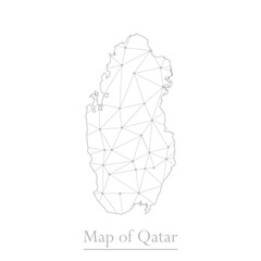 Vector map of Qatar with trendy triangles design polygonal abstract. Vector illustration eps 10.