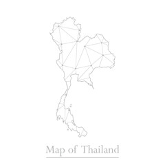 Vector map of Thailand with trendy triangles design polygonal abstract. Vector illustration eps 10.