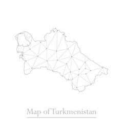 Vector map of Turkmenistan with trendy triangles design polygonal abstract. Vector illustration eps 10.