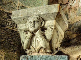 The Stairway of the dead, which represents hell, is decorated with various capitals with images of...