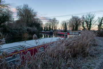 Barge Boat at Sleepy Irish Canal