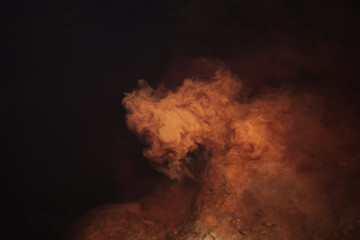 Colorful blue in muted tones clouds in water, abstract background
