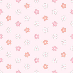 Sakura flower seamless pattern vector illustration. Repeat of cherry blossom flowers