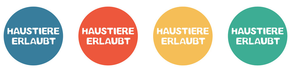 Bunter Banner mit 4 Buttons: Haustiere erlaubt