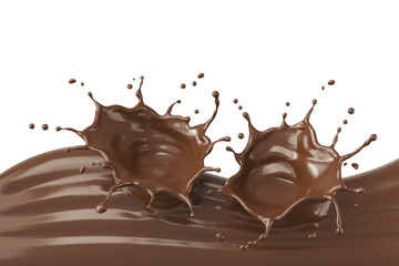 chocolate or cocoa splash, 3d rendering.