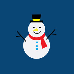 snowman santa christmas new year vector logo