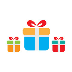 simple santa christmas gift icon vector logo