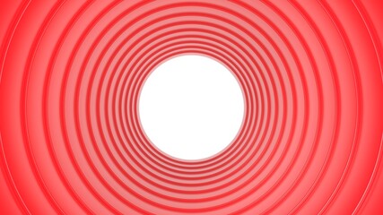 3d render red tunnel of rings