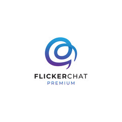 flicker chat logo design vector icon illustration modern style