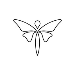 Minimalist elegant Butterfly logo design with line art style