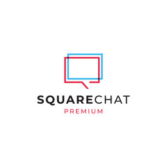 chat square logo vector icon illustration line style