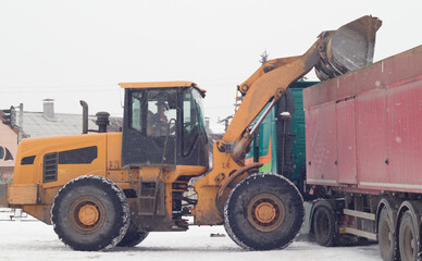 the front loader loads the machine
