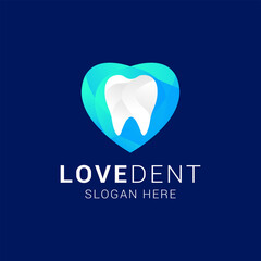 love dental logo design vector illustration