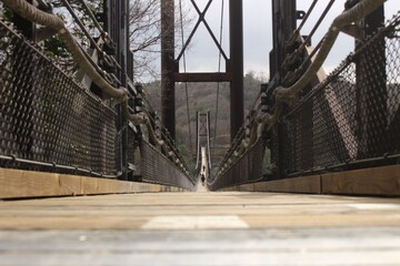 Fototapeta premium 山間部の吊り橋