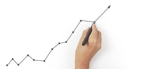 Hand drawing  chart, graph stock of growth