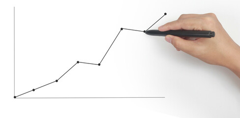 Hand drawing  chart, graph stock of growth