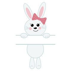Cute Bunny character with a delimiter for text