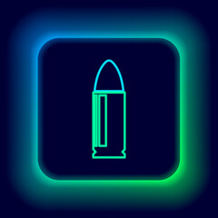 Glowing neon line Key icon isolated on black background. Colorful outline concept. Vector.