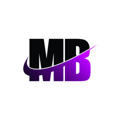 Letter MB simple logo design vector