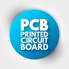 PCB - Printed Circuit Board acronym, technology concept background