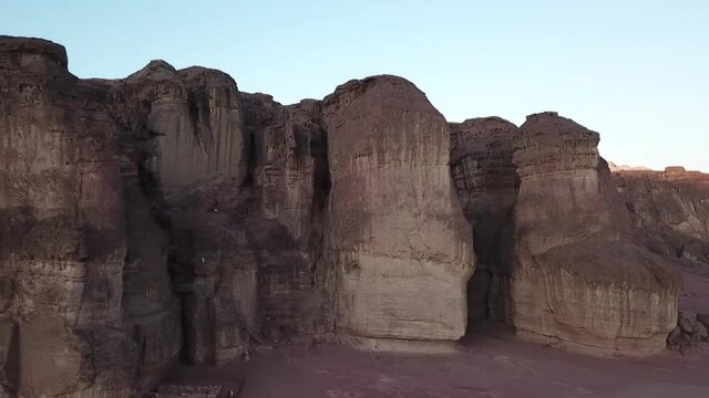 Spectacular aerial view of Shlomo columns in Timna valley - Israel