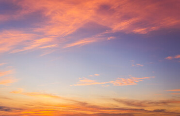 sunset sky in the evening with sunlight  clouds