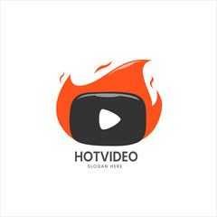 hot video logo design template