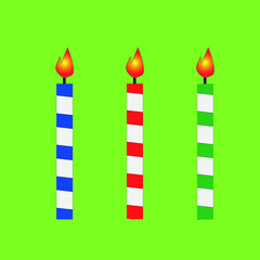 christmas candles on a white background