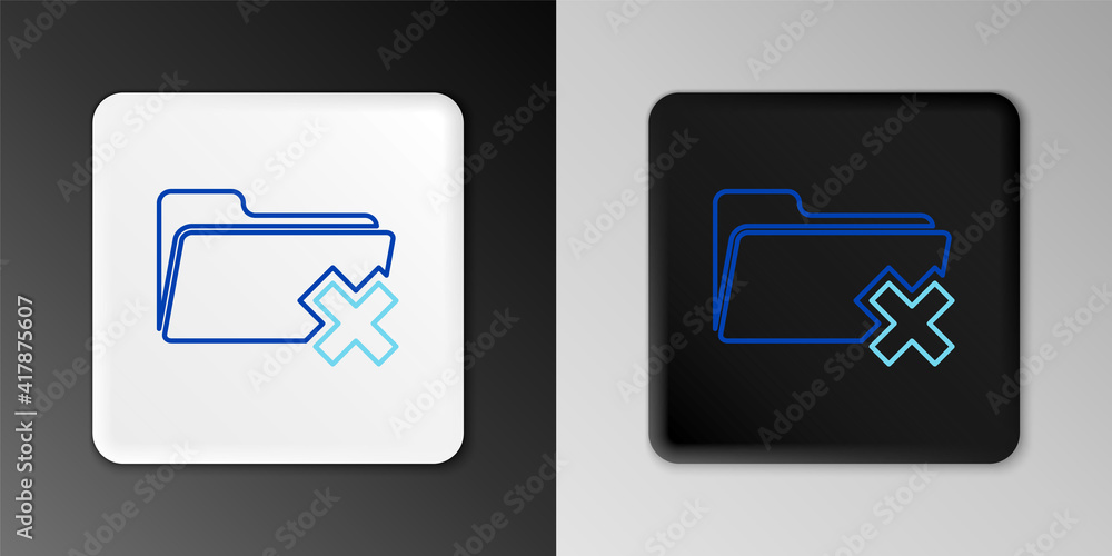 Poster line delete folder icon isolated on grey background. folder with recycle bin. delete or error folder