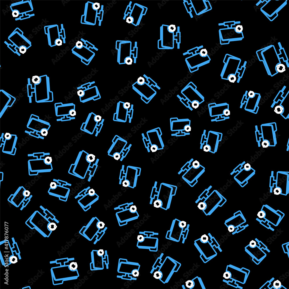 Poster line ftp sync refresh icon isolated seamless pattern on black background. software update, transfer 