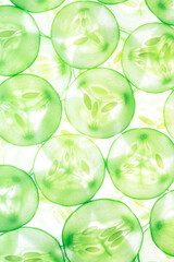 Fresh slice cucumber on white background