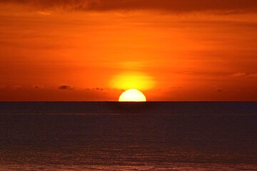 Fototapeta na wymiar Sunset At The Beach, Kota Kinabalu, Borneo,Sabah, Malaysia