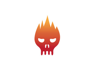 Skull fire head logo