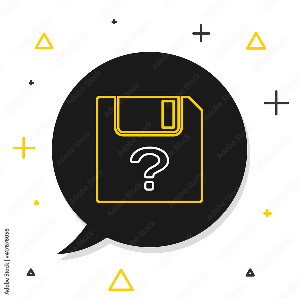 Poster line unknown document icon isolated on white background. file with question mark. hold report, servi