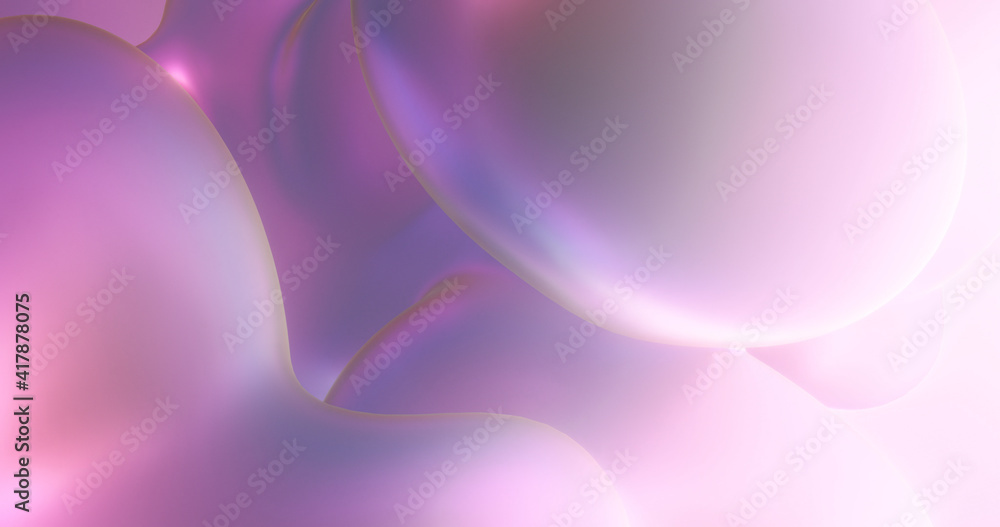 Poster abstract background with colorful pink bubbles and gradient , relaxing and calming flow