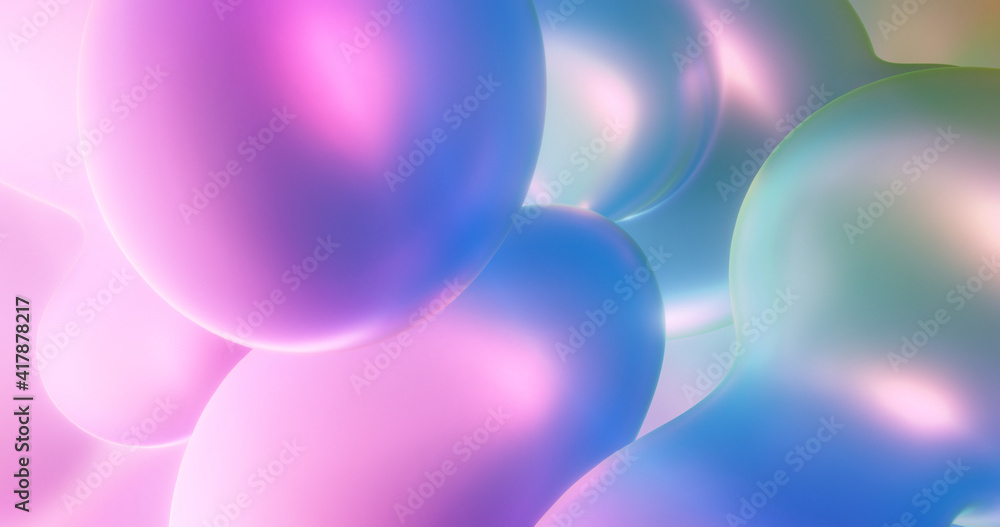 Poster abstract background with colorful pink bubbles and gradient , relaxing and calming flow