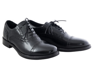 leather women's black oxford shoes, view from side