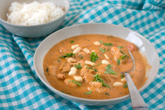 Peanut butter chicken with rice