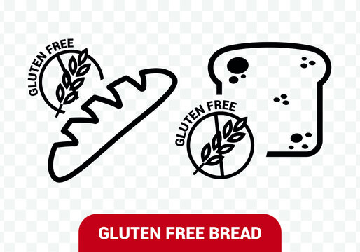 Vector image, icon of a loaf of bread and a gluten-free toast.
